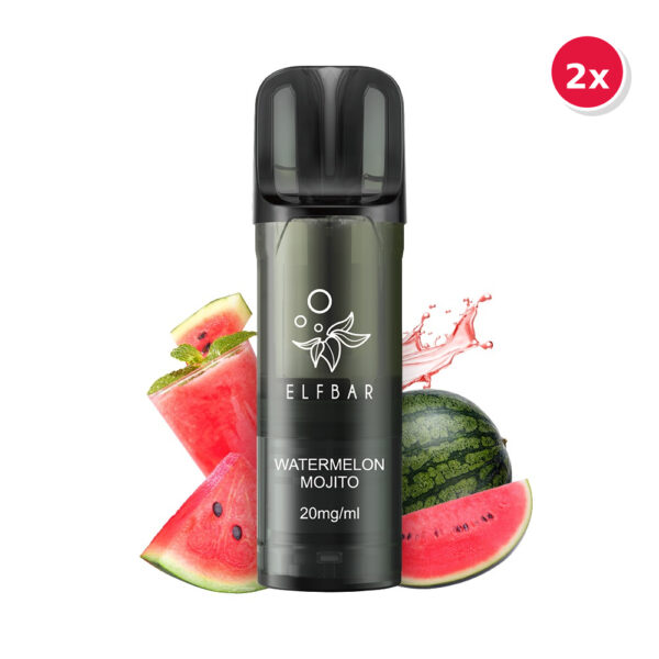 ELFBAR ~ Elfa Pro - 2 capsules de 2 ml (20 mg) ~ Saveur pastèque mojito
